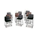 Mid Century 2-Pack Dining Bucket Chairs - Black & Brown