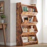 5-Tier Iron Bookcase with Open Storage Shelves