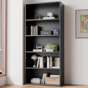 Industrial 5-Shelf Bookcase - 53-Inch Tall Storage