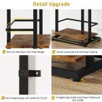 Rustic Brown 5-Tier Narrow Bookshelf with Metal Edges