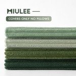 Set of 4 Green Corduroy Throw Pillow Covers