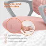 Ergonomic Pink Rolling Office Chair with Lumbar Support