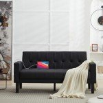 Mid-Century Modern Loveseat with USB Ports & Cupholders