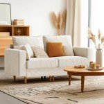Beige 66'' Modern Loveseat Sofa with Washable Velvet