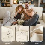 Beige 66'' Modern Loveseat Sofa with Washable Velvet