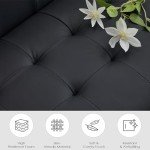 Mid-Century Modern Loveseat with USB Ports & Cupholders