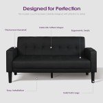Mid-Century Modern Loveseat with USB Ports & Cupholders