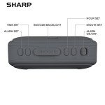 Charcoal Black Digital Alarm Clock with Blue Backlight
