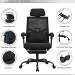 Ergonomic Office Chair with Footrest and Headrest