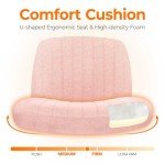 Modern Pink Ergonomic Swivel Chair with Wheels