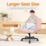 Modern Pink Ergonomic Swivel Chair with Wheels