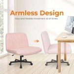 Modern Pink Ergonomic Swivel Chair with Wheels