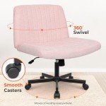 Modern Pink Ergonomic Swivel Chair with Wheels