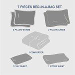 Anluoer 7-Piece Black Queen Comforter Set
