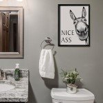 Funny Donkey Framed Bathroom Wall Art Decor