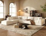 Oversized Cream Sectional Sofa with Removable Covers