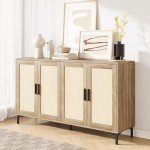 JASIWAY Rattan Accent Sideboard Buffet Cabinet