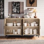 JASIWAY Rattan Accent Sideboard Buffet Cabinet