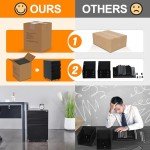 Black 3 Drawer Locking File Cabinet on Wheels