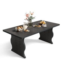 Little Tree Modern Black Dining Table for 4-6