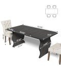 Little Tree Modern Black Dining Table for 4-6