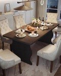 Little Tree Modern Black Dining Table for 4-6