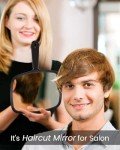 Square Handheld Hairdressing Mirror with Handle