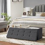 Foldable Storage Ottoman Bench - Slate Gray