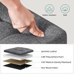 Foldable Storage Ottoman Bench - Slate Gray