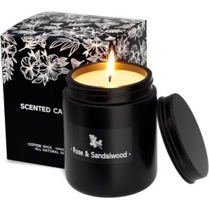 Christmas Scented Candle with Rose & Sandalwood