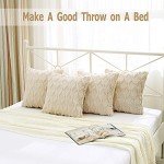 Beige Faux Wool Throw Pillow Covers - Set of 2