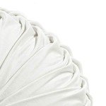 Soft Velvet Round Pleated Throw Pillow - White