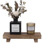 Farmhouse Wooden Tray Pedestal Stand for Decor