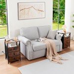 LED Nightstands with Charging Station and Drawers