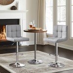 Set of 4 Adjustable PU Leather Bar Stools