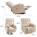 Electric Power Lift Recliner Chair with Cupholder