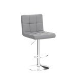 Set of 4 Adjustable PU Leather Bar Stools