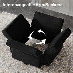 Belffin Velvet Modular Sectional Sofa with Ottomans