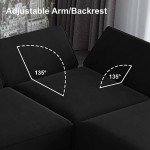 Belffin Velvet Modular Sectional Sofa with Ottomans