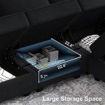 Belffin Velvet Modular Sectional Sofa with Ottomans
