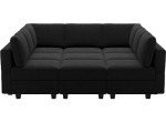 Belffin Velvet Modular Sectional Sofa with Ottomans