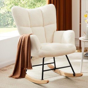 Teddy Upholstered Rocking Chair for Nursery or Living Room