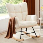 Teddy Upholstered Rocking Chair for Nursery or Living Room
