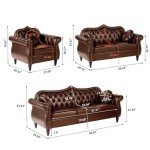 Brown Mid-Century Modern 60" Loveseat Sofa