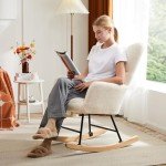 Teddy Upholstered Rocking Chair for Nursery or Living Room