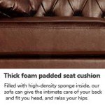 Brown Mid-Century Modern 60" Loveseat Sofa