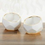 Geometric Ceramic Planters - Set of 2