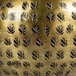 Brass Hammered Metal Container with Bird Finial