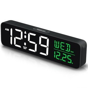 Large Digital Alarm Clock with Dimmable Display