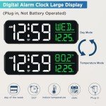 Large Digital Alarm Clock with Dimmable Display